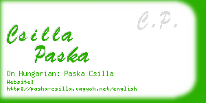 csilla paska business card